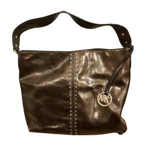 MICHAEL KORS Green Metallic Purse with Gold Studs